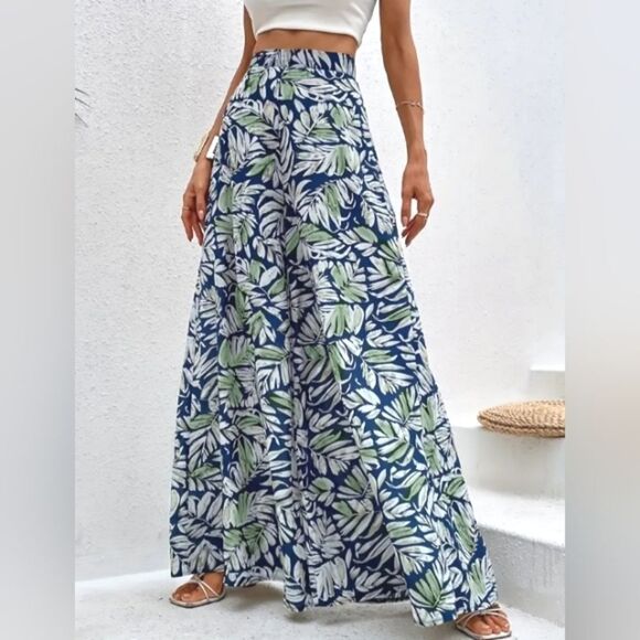 Tropical boho palazzo Pants - Picture 2 of 5